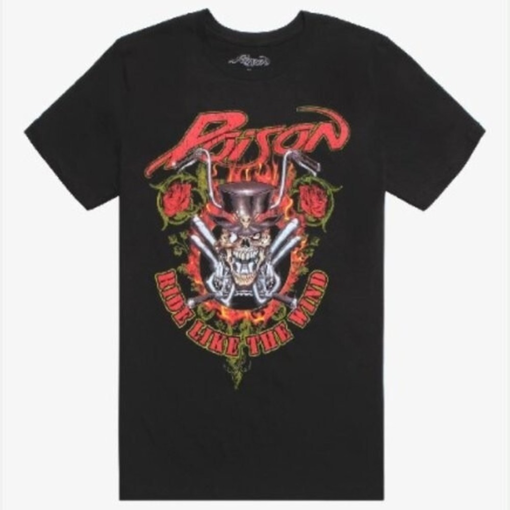 Hot Topic Poison Ride Like The Wind Large T-Shirt